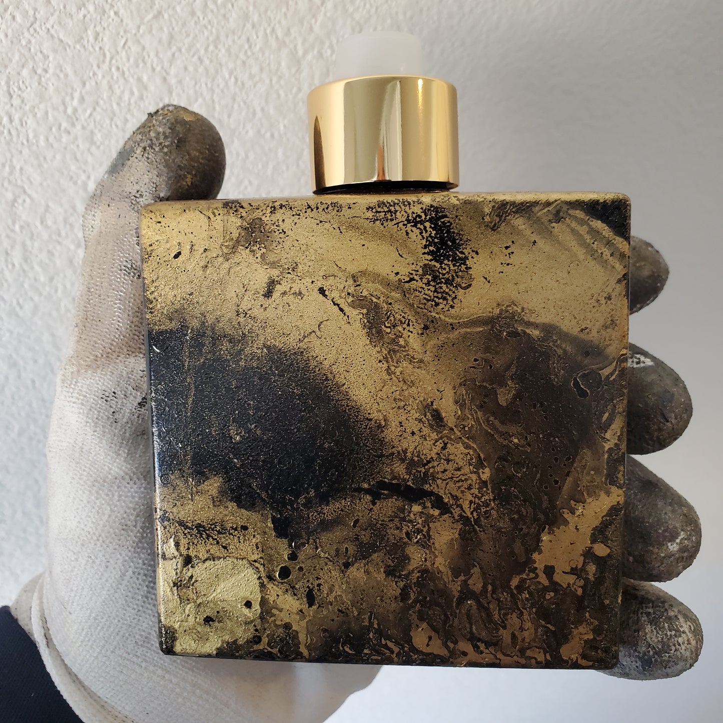 Empty Square Artisan Reed Diffuser Vessel | Handcrafted Mystery Marbled Design
