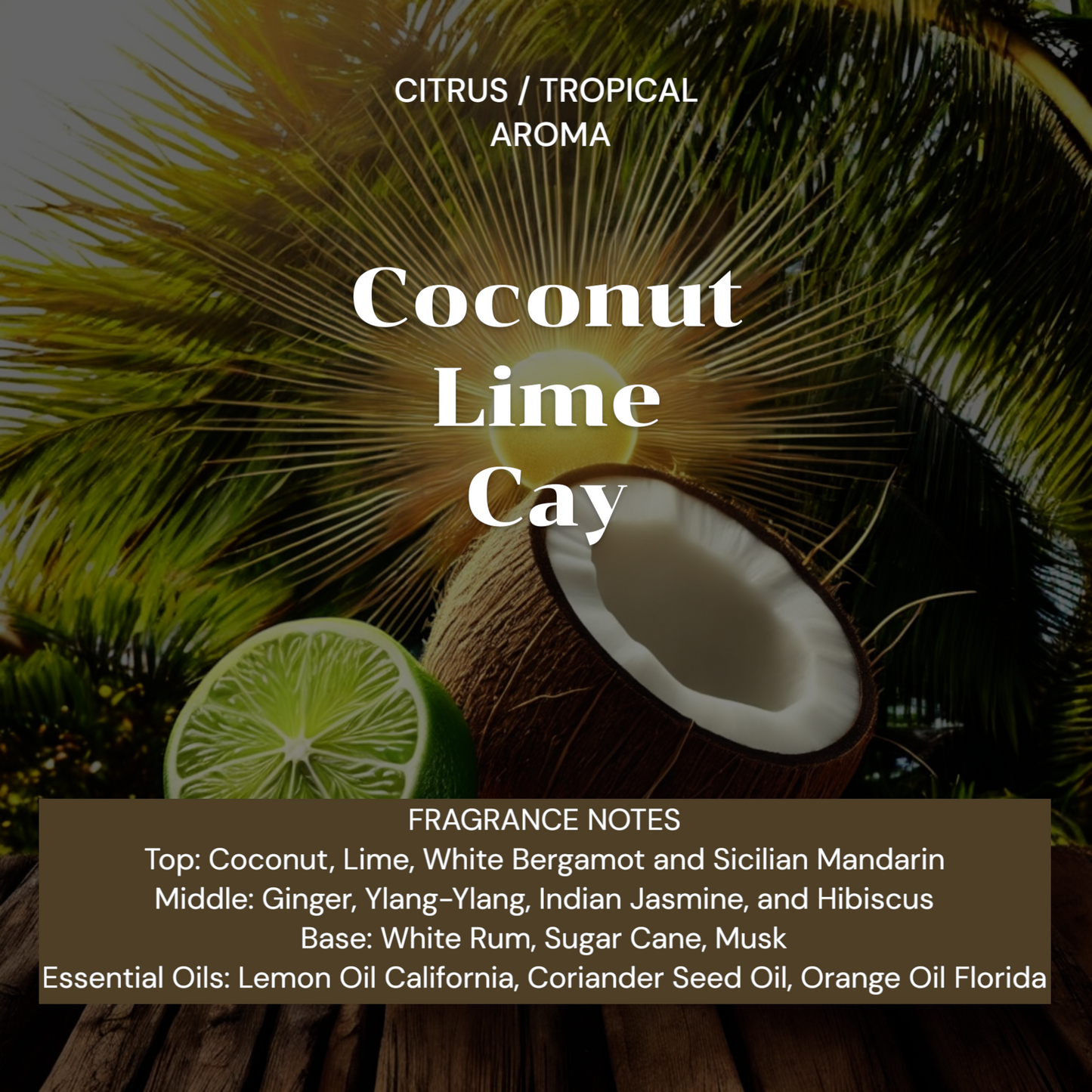 Coconut Lime Cay | 6 fl. oz Reed Diffuser Fragrance Refill w/ Reeds