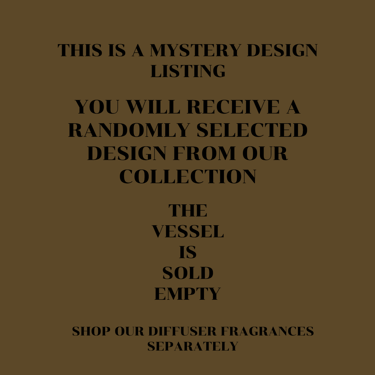 Square Mystery Design Reed Diffuser Vessel w/ Premium Reeds | Sold Empty (Use Any Reed Diffuser Fragrance)