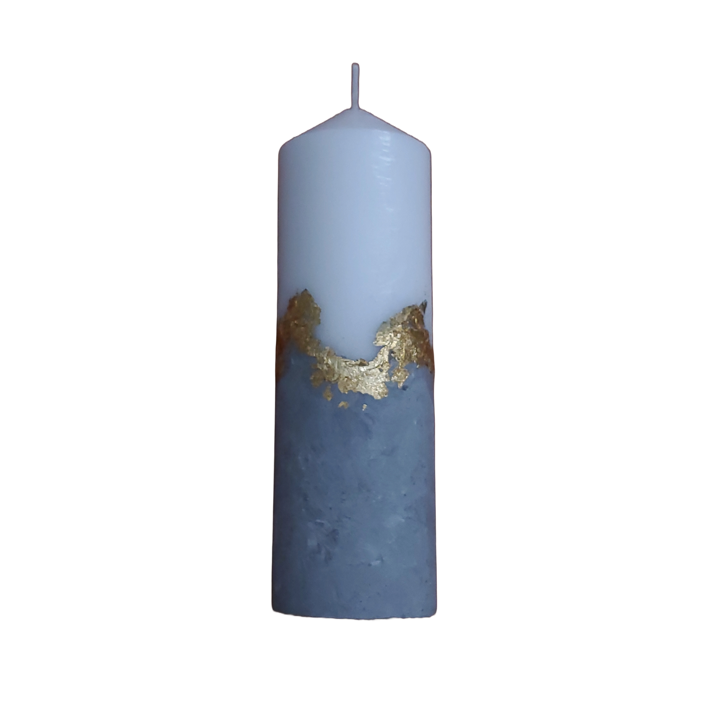 Handcrafted Concrete Pillar Candle Set with Gold Leaf Accent