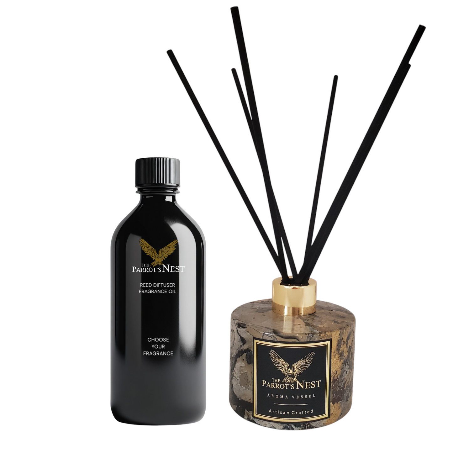 The Parrot's Nest Artisan Reed Diffuser Set | Unique Design #RG0002 | Choose Fragrance