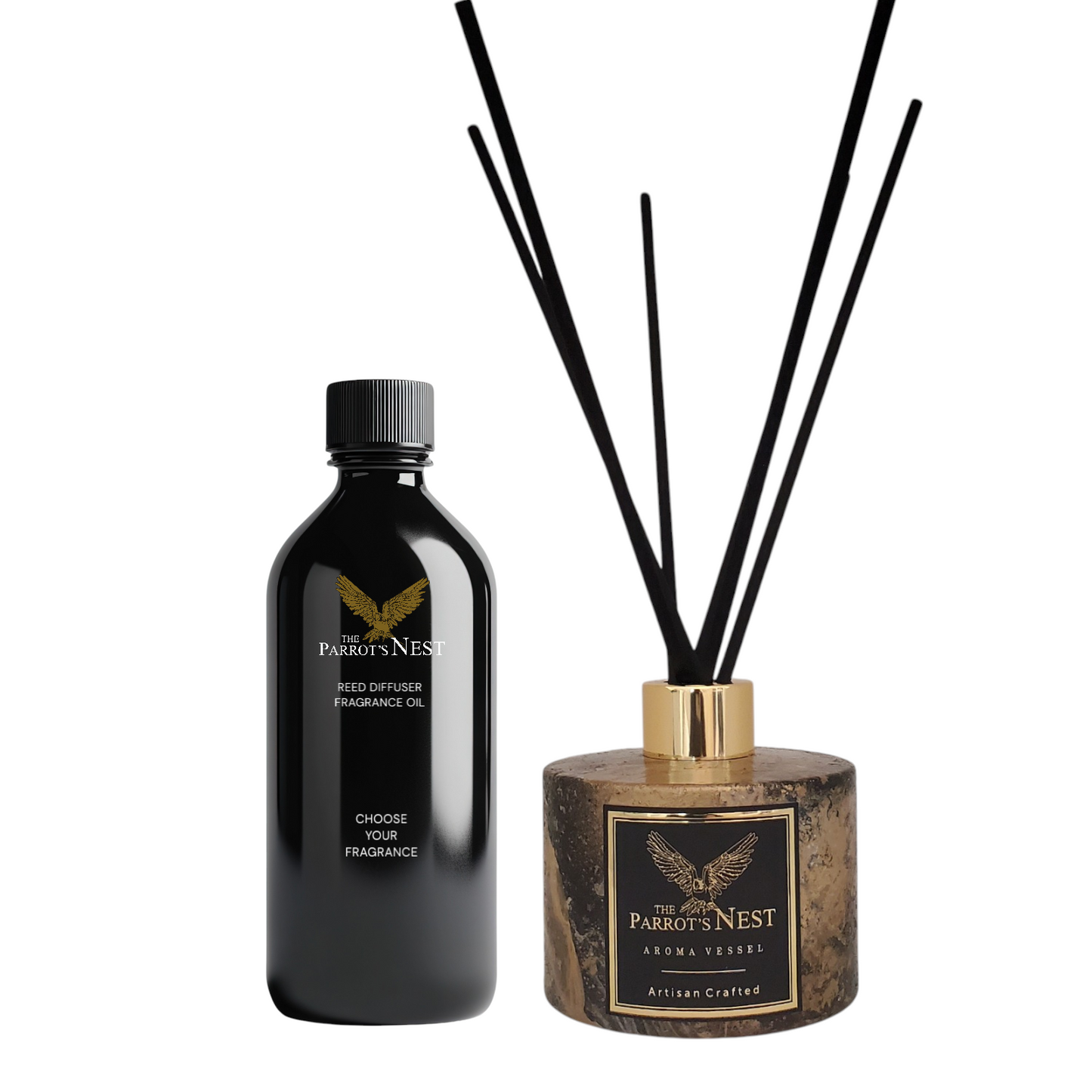 The Parrot's Nest Artisan Reed Diffuser Set | Unique Design #RG0006 | Choose Fragrance