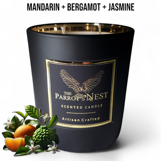 Mandarin + Bergamot + Jasmine Scented Candle (*55 hr. burn time)